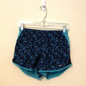 Nike Tempo Running Shorts Blue Patterned Dri-Fit